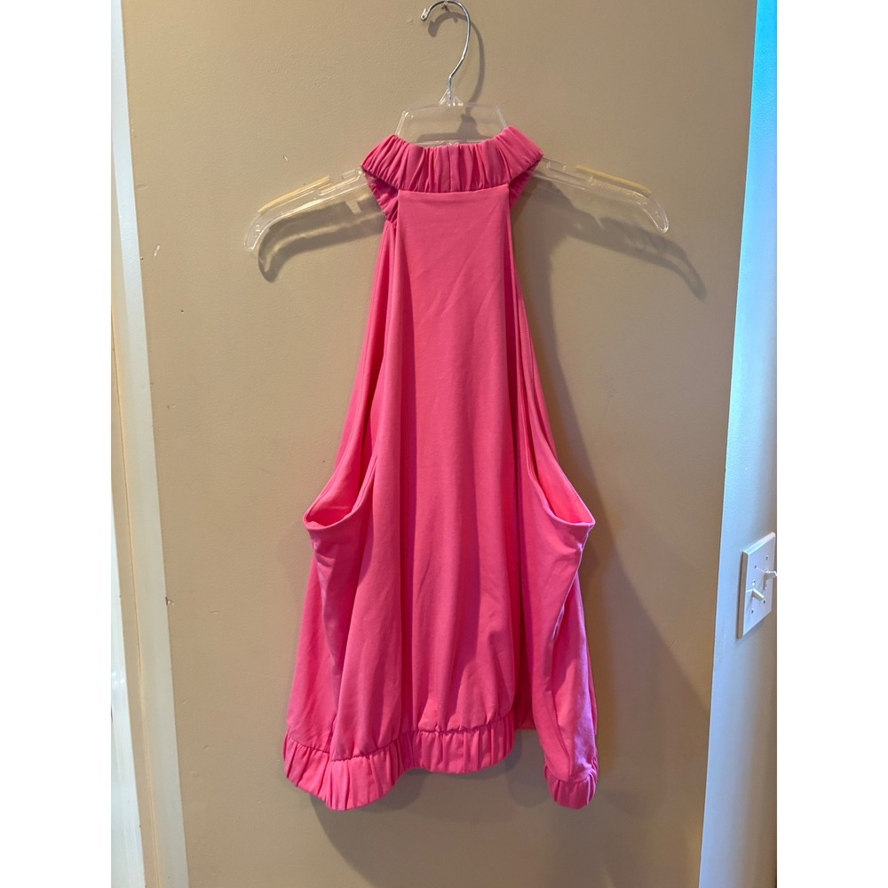 New Express Hot Pink Sleeveless Halter Top Elastic Waist Size XL Casual Cute - Picture 3 of 10